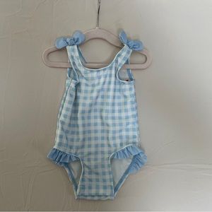 Cat and Jack One Piece Swimsuit | Blue Gingham | 3-6 Months
